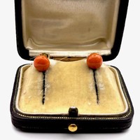 4553. Stud earrings with coral