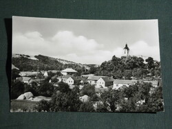 Képeslap, Abaliget , falu látképe madártávlatból, templom