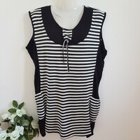 New 2xl black and white striped tunic, elongated t-shirt, sleeveless top