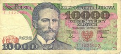 10000 zloty zlotych 1987 Lengyelország 2.