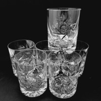 Polished crystal glasses, 6 in one, 9.4 cm