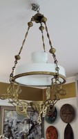 Art Nouveau copper chandelier in original condition
