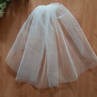 Fty09 - 1-layer, untrimmed, snow-white mini bridal veil 30x100cm