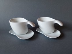 Ulraritka alessi future system tea cup pair designed by jan kaplicky 2008