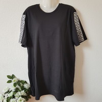 New, size 44/l black, rhinestone tunic, elongated t-shirt, oversize top