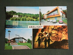 Postcard, abali garden, mosaic details, lake stalactite cave, tourist house, camping restaurant, hostel