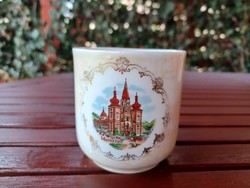 Old porcelain mug, shrine memorial mug - luster-glazed mariazell