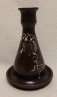 Sárospataki brown candle holder 15 cm
