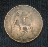 Anglia One penny 1918 - 0028