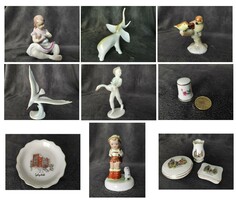 Porcelán figurák (Hollóházi, Bodrogkeresztúri, Aquincumi, Drasche) együtt eladók