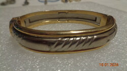 Antique bangle, bracelet, gold and silver, can be opened within approx. 6 cm