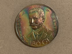 Goldsmith Géza Szabó's bronze coin, plaque in original case, a rarer version