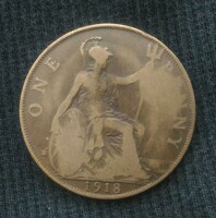Anglia One penny 1918 - 0025