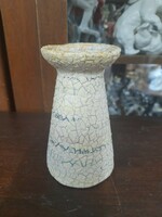 Large gabriella cracked glazed ceramic vase. 11.5 Cm.