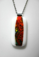Színkavalkad 01 glass pendant with stainless steel chain