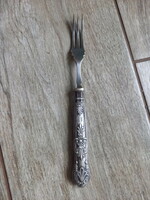 Beautiful antique silver-handled fork (17.5 cm, 1925)