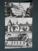 Postcard, bükkösd, mosaic details, Petrovszky Castle, village hall,