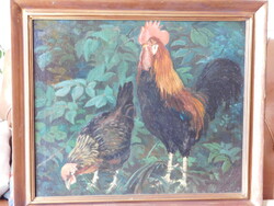 Lajos Raksányi (1895-1987): rooster and hen.