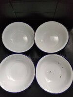 Bonyhádi enameled small bowls 4 pcs + 1 other bowl.