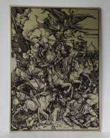 Albrecht Dürer- Az Apokalipszis négy lovasa - nyomat alumínium lemezen