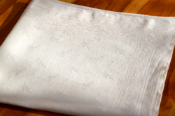 Old damask snow-white serving plate placemat damask napkin tea towel 65 x 62