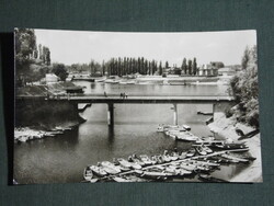Postcard, baja, sugovica with the bridge, boat harbor, skyline detail
