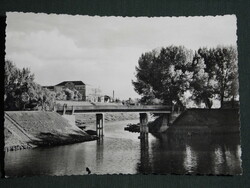 Postcard, baja, sugovica with the bridge, boat harbor, skyline detail