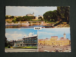 Postcard, baja, mosaic details, Sugovica with bridge, main square, bus station