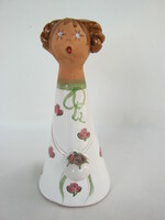 Ceramic girl with candle holder 14 cm