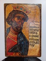 HAGYATÉKBÓL!!! FÉLÁRON!!! Dávid próféta ikon festmény kép görögkeleti táblakép