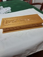 Hand-carved box with folk pattern
