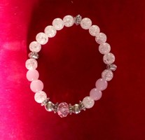 Mineral bracelet rose quartz rock crystal