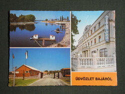 Postcard, baja, mosaic details, sugovica, boat harbor, camping, danube hotel