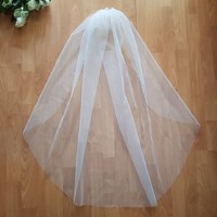 Fty29 - 1-layer, untrimmed, ecru bridal veil 60x100cm