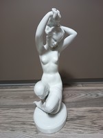 Herend porcelain nude white 37cm fire crack on the abdominal wall