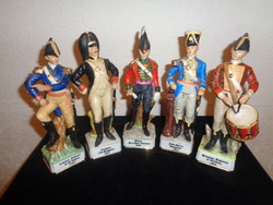 English porcelain soldier collection, 5 pieces, marked mr. With marking, they are 20 cm high
