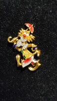 Vintage gold plated clown pin