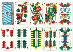 227. Schafkopf tarock német sorozatjelű kártya Bajor kártyakép 36 lap F.X. Schmid  München1970 körül