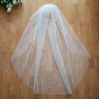 Fty21 - 1-layer, unsewn, ecru mini bridal veil 50x100cm