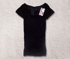 Új, címkés, GreeNice, fekete színű, hálós anyagú elasztikus női sztreccs felső top sztreccsfelső