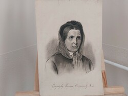 (K) Csajághy Laura, Vörösmarty Mihály felesége grafika 1900. évből 42x28 cm