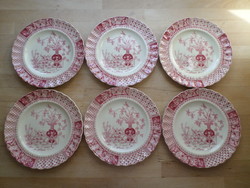 6 antique Copeland Kew faience cake plates 19.5 cm