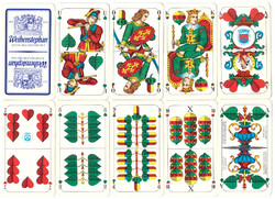225. Schafkopf tarock német sorozatjelű kártya Bajor kártyakép 36 lap F.X. Schmid  München1970 körül