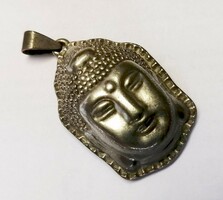 Antik Indiai ékszer. Ezüstözött Buddha üreges medál