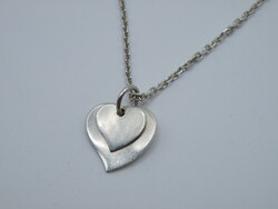 Uk0130 elegant silver necklace heart shaped pendant 925