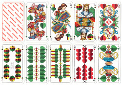 235. Schafkopf tarock német sorozatjelű kártya Bajor kártyakép 36 lap Berliner Sielkarten 1990 körül