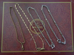Antique metal pocket watch chain collection
