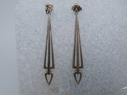 Uk0141 art deco style large silver stud earrings