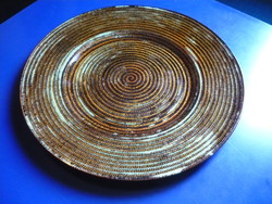 Decorative glazed ceramic bowl
