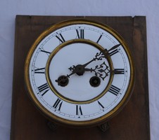 Antique Pewter Roman Numerous Enamel Dial Spring Wall Clock